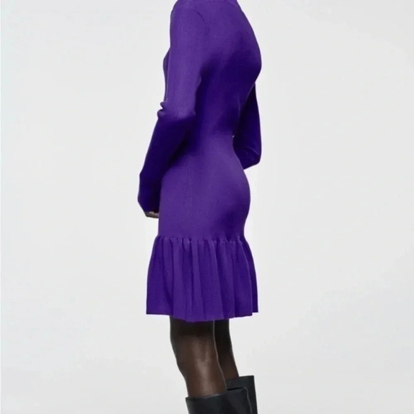 Zara KNIT MOCK NECK DRESS - Picture 1 of 8